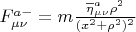 $F^{a-}_{\mu\nu}=m\frac{\overline{\eta}^{a}_{\mu\nu}\rho^{2}}{(x^{2}+\rho^{2})^{2}}$