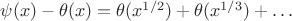 $\psi(x)-\theta(x)=\theta(x^{1/2})+\theta(x^{1/3})+\dots$