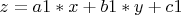 $z=a1*x+b1*y+c1$