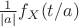 $\frac{1}{|a|}f_X(t/a)$
