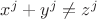 $x^j+y^j \not=z^j$