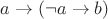 $a \rightarrow (\neg a \rightarrow b)$