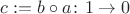 $c := b\circ a\colon1\to0$
