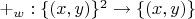 $+_w:\{(x,y)\}^2 \to \{(x,y)\}$