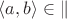 $\langle a, b\rangle \in \|$