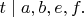 $t \mid a,b,e,f.$