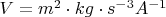$V=m^2\cdot kg\cdot s^{-3}A^{-1}$