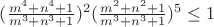 $(\frac{m^4+n^4+1}{m^3+n^3+1})^2(\frac{m^2+n^2+1}{m^3+n^3+1})^5\le1$