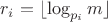 $r_i=\lfloor\log_{p_i} m\rfloor$