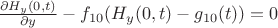 $\frac{\partial H_y (0,t)}{\partial y}-f_{10} (H_y (0,t) -g_{10} (t))=0$