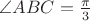 $\angle ABC=\frac{\pi}3$ $\angle ABC=\frac{\pi}3$