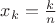 $x_k=\frac{k}{n}$ $x_k=\frac{k}{n}$