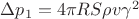 $\Delta p_1=4\pi RS\rho v\gamma ^2$