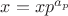 $x=xp^{a_p}$
