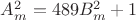 $A_m^2 = 489B_m^2 + 1$