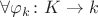 $\forall\varphi_k\colon K\rightarrow k$