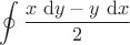 $\displaystyle \oint \dfrac{x \ \mathrm dy - y \ \mathrm dx}{2}$