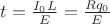 $t=\frac{I_0L}{E}=\frac{R q_0}{E}$