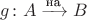 $g\colon A\xrightarrow{\text{на}}B$