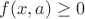 $f(x,a) \ge 0$ $f(x,a) \ge 0$