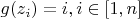 $g(z_i) = i, i \in [1, n]$