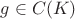 $g\in C(K)$