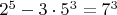 $2^5-3\cdot5^3=7^3$