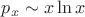 $p_x\sim x\ln x$