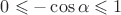 $0\leqslant-\cos\alpha\leqslant1$