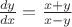$\frac{dy}{dx}=\frac{x+y}{x-y}$