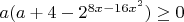 $a(a+4 - 2^{8x-16x^2})\geq 0$