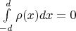 $\int\limits_{-d}^{d}\rho(x)dx=0$