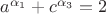 $a^{\alpha_1}+c^{\alpha_3}=2$