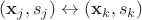 $(\mathbf{x}_j,s_j)\leftrightarrow (\mathbf{x}_k,s_k)$