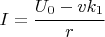 $I=\cfrac{U_0-vk_1}{r}$