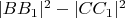 $|BB_1|^2-|CC_1|^2$