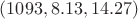 $(1093,8.13,14.27)$ $(1093,8.13,14.27)$