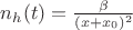 $n_h(t)=\frac{\beta}{(x+x_0)^2}$
