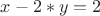 $x - 2*y = 2$