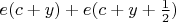 $e(c+y)+e(c+y+\frac 12)$