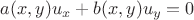 $a(x,y)u_x + b(x,y)u_y=0$