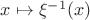 $x\mapsto\xi^{-1}(x)$