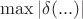 $\[\max \left| {\delta (...)} \right|\]$