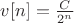 $v[n]=\frac{C}{2^n}$