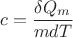 $$\[c = \frac{{\delta {Q_m}}}{{mdT}}\]$$