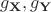 $g_\mathbf{X}, g_\mathbf{Y}$