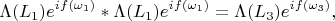 $$
\Lambda(L_1)e^{if(\omega_1)}*\Lambda(L_1)e^{if(\omega_1)}=\Lambda(L_3)e^{if(\omega_3)},
$$