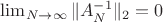 $\lim_{N\to\infty}\|A_N^{-1}\|_2=0$
