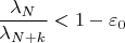 $\dfrac{\lambda_N}{\lambda_{N+k}}<1-\varepsilon_0$