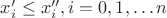 $x'_i\le x_i'', i=0,1,\ldots n$ $x'_i\le x_i'', i=0,1,\ldots n$